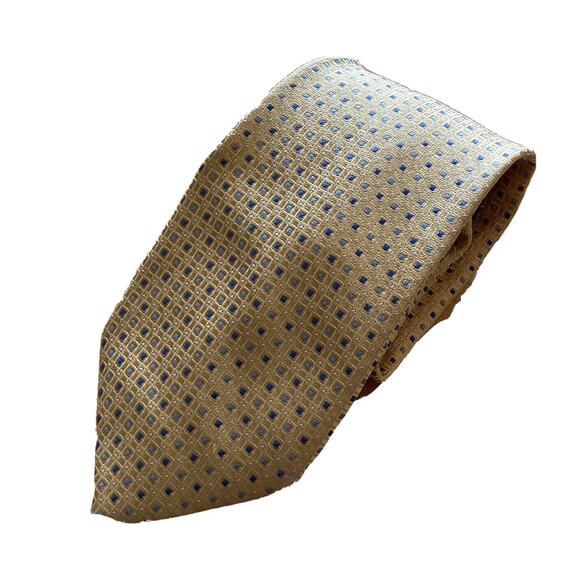 JoS Bank Men’s Tie 3.5” Designer Yellow patterned 100% Silk Necktie - Picture 1 of 4